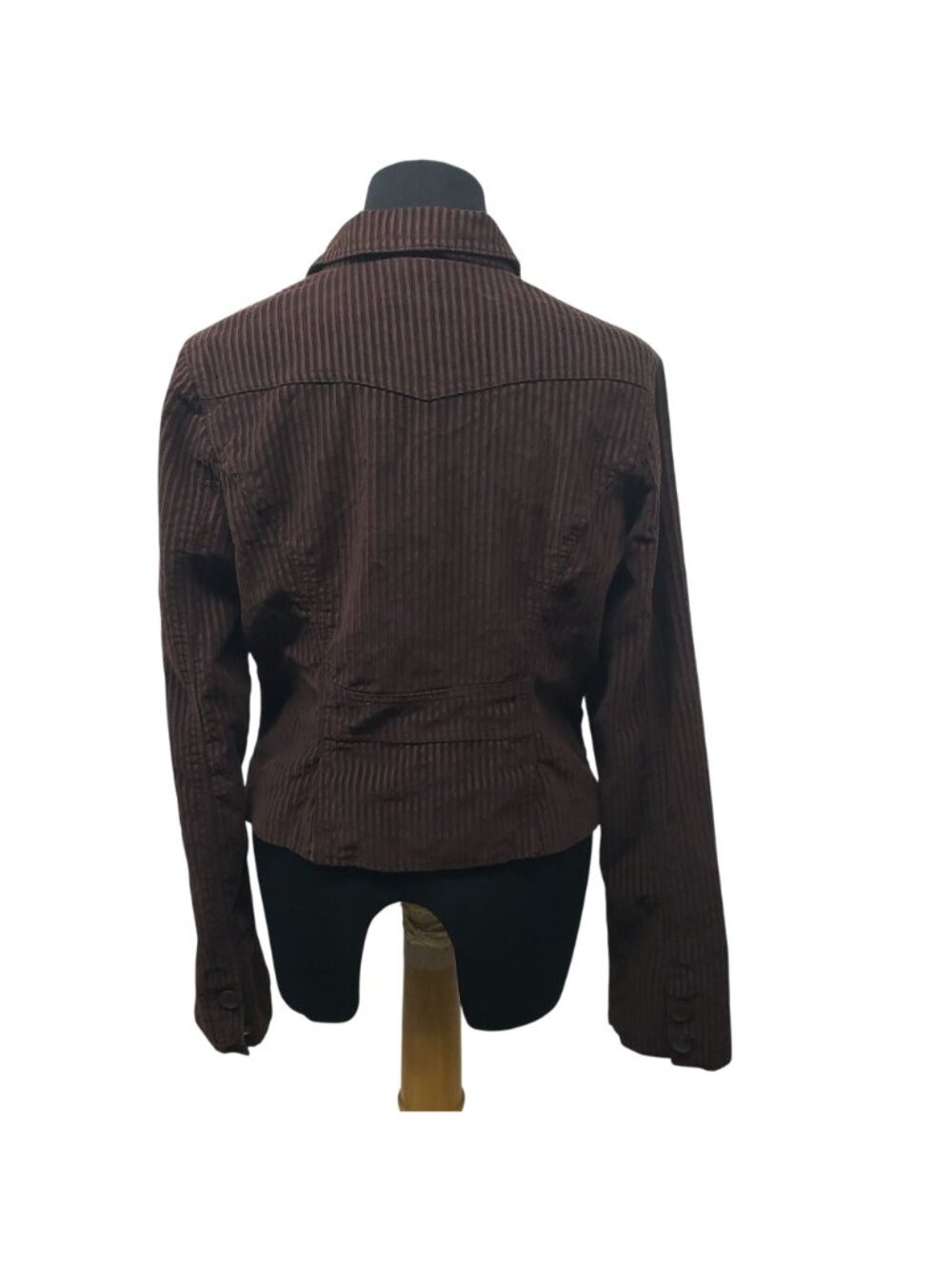 Wet Seal Brown Corduroy Blazer Jacket Y2K 90s Coat - Picture 3 of 11